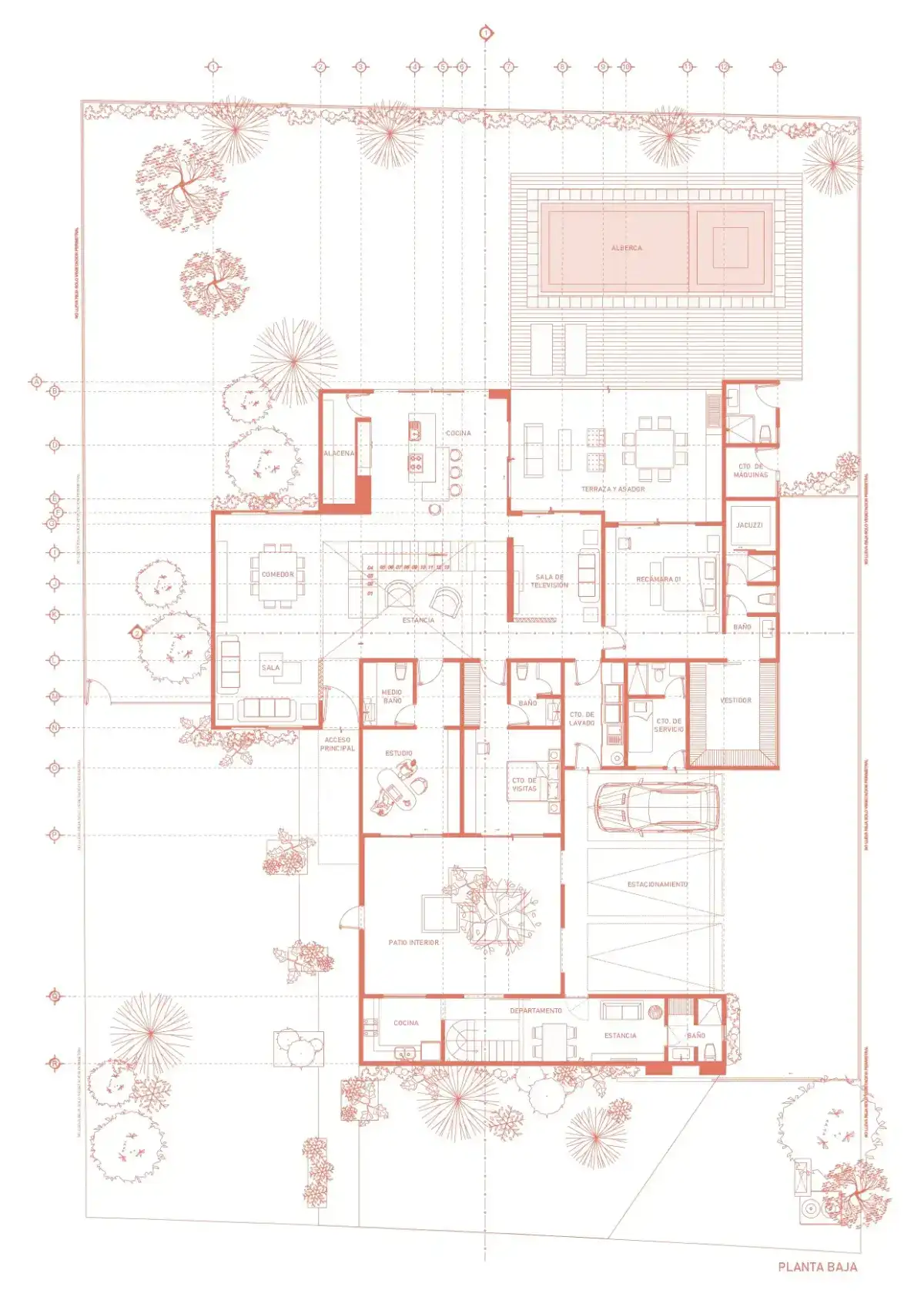 Planta baja de Casa Sagrado Corazón, El Campanario, Querétaro