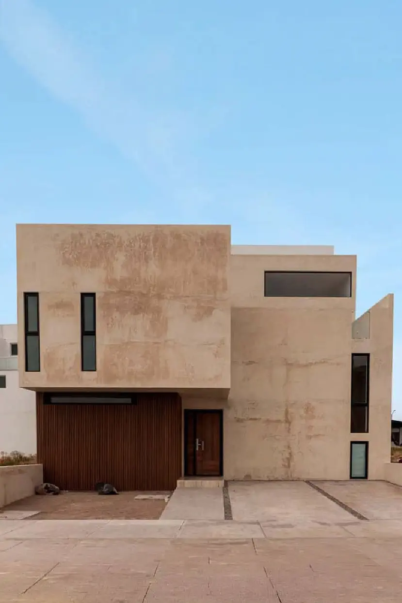Fachada de Casa Paseo, residencia en La Reserva Valle Juriquilla, Querétaro